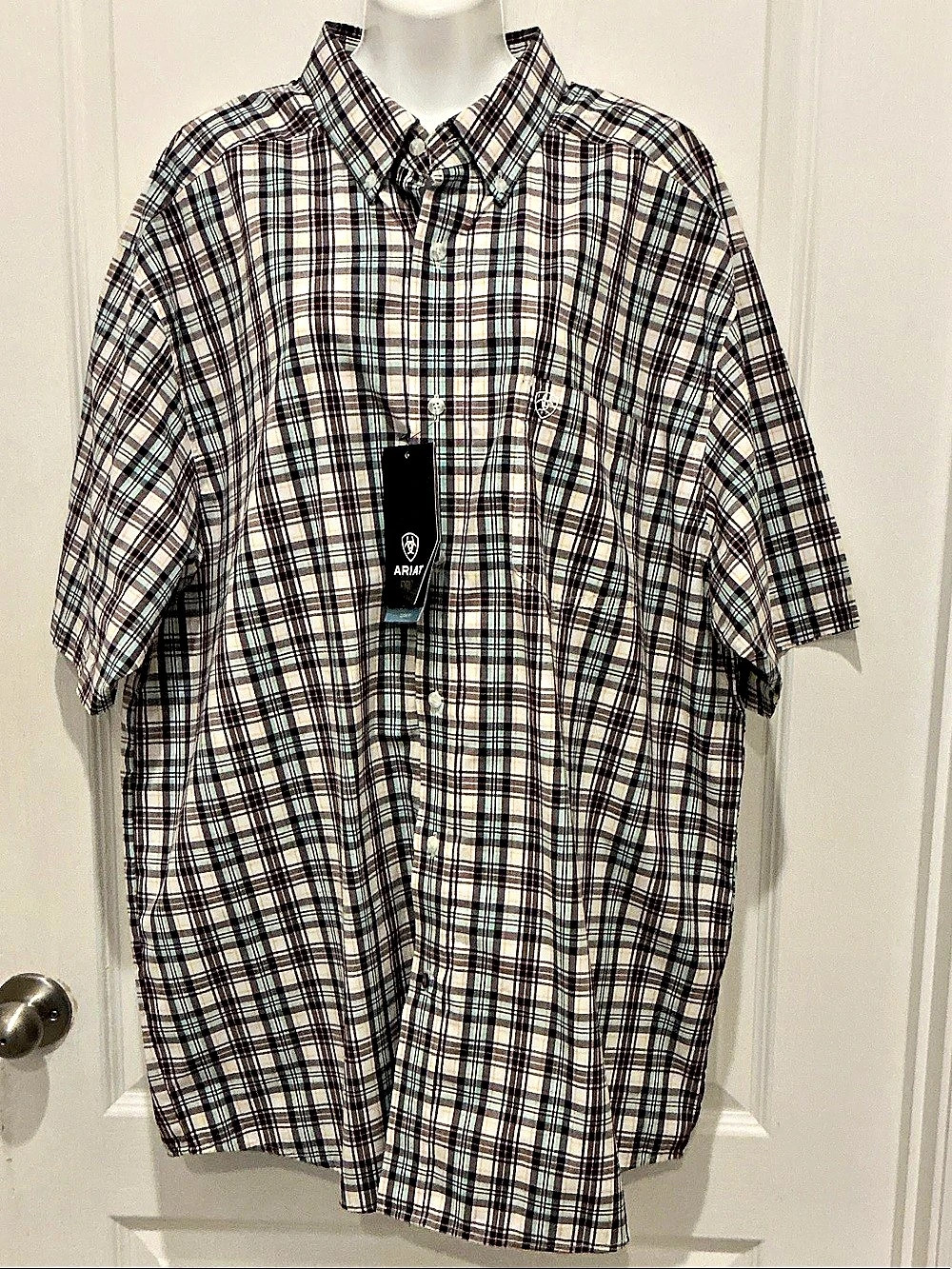 Ariat Pro Series Plaid Button Down Shirt XL NWT